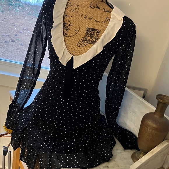For Love And Lemons Black Fabulous Long Sleeve Sheer Sexy Cute Dress XS! - Picture 4 of 13